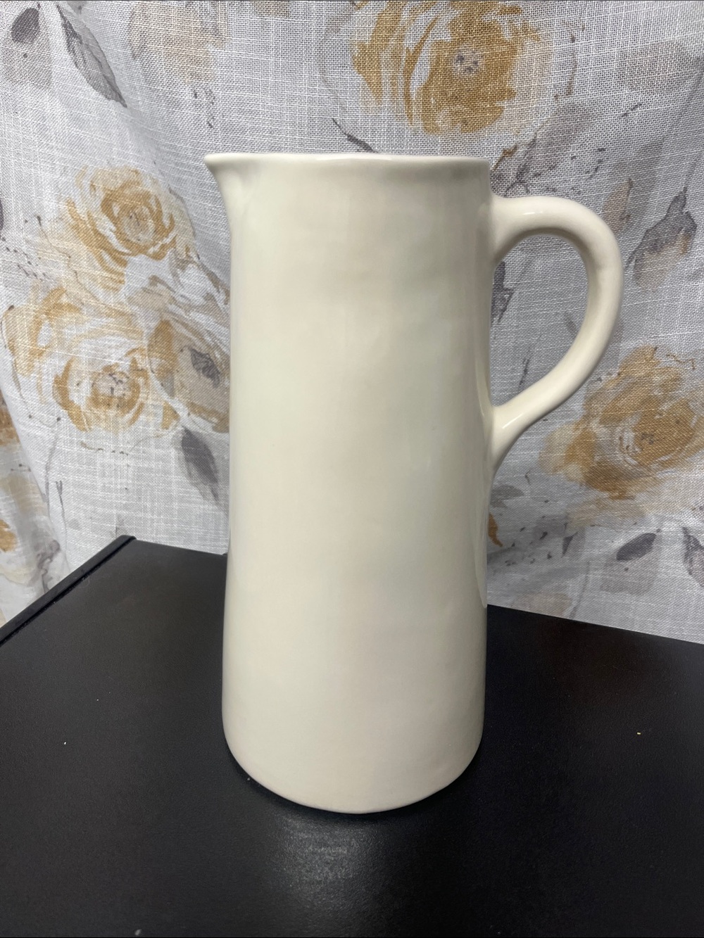 Vintage Pottery Barn Cream Ceramic Pitcher Vase -by  Barbara Eige
